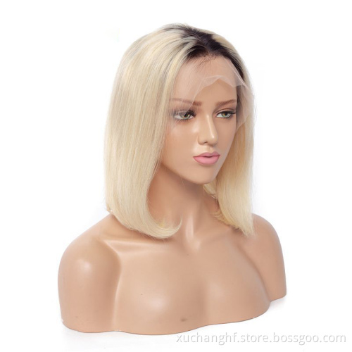 Cheap Peruvian 613 Blonde Colored Bob Wig,Raw Virgin Transparent Hd Full Lace Human Hair Wig,100% Bob Wig Human Hair Lace Front